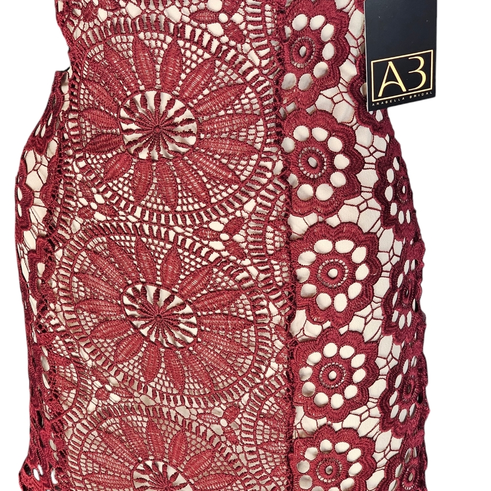 Francesca's Red Lace Halter Short Party Dress - Picture 4 of 9